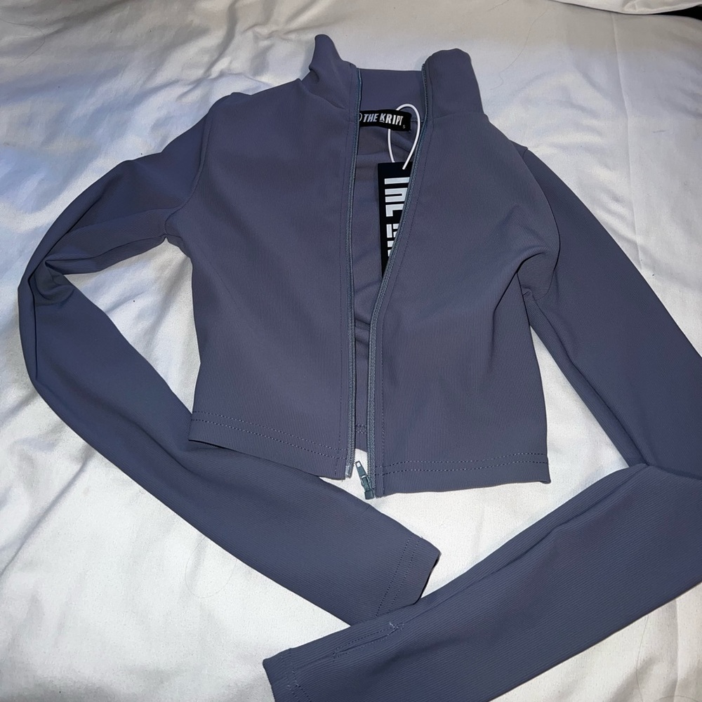 THE KRIPT zip up cropped jacket